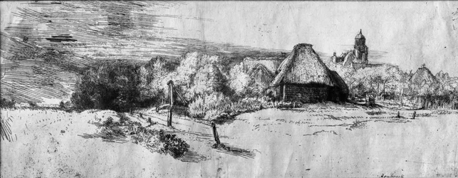 Gran paisaje con una torre, c.1650